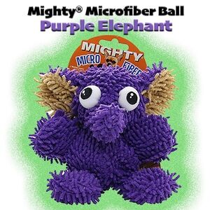 Mighty Toys Microfiber Ball Elephant Durable Squeaky Dog Toy Plus Dog Scoop Bags